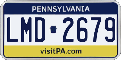 PA license plate LMD2679