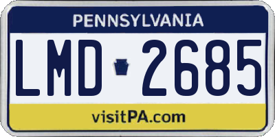 PA license plate LMD2685