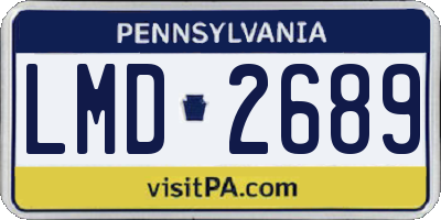 PA license plate LMD2689