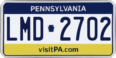PA license plate LMD2702