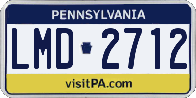 PA license plate LMD2712
