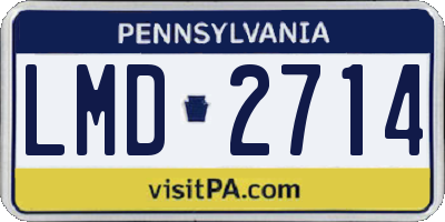 PA license plate LMD2714