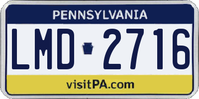PA license plate LMD2716