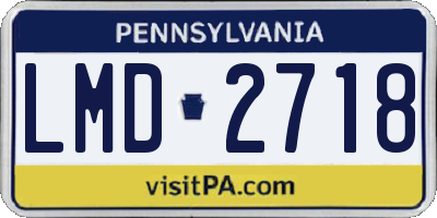 PA license plate LMD2718