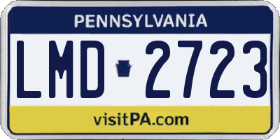 PA license plate LMD2723