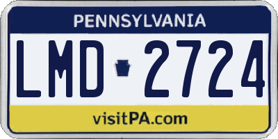 PA license plate LMD2724