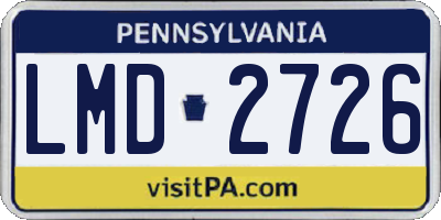 PA license plate LMD2726