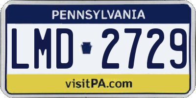 PA license plate LMD2729