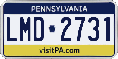 PA license plate LMD2731