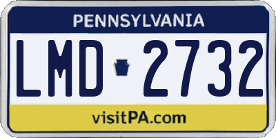 PA license plate LMD2732