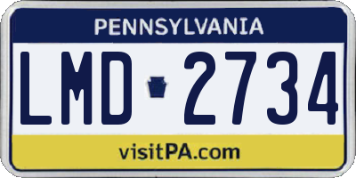 PA license plate LMD2734