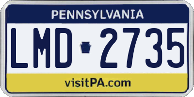 PA license plate LMD2735
