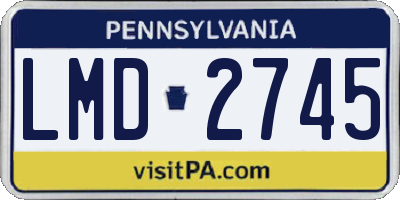 PA license plate LMD2745