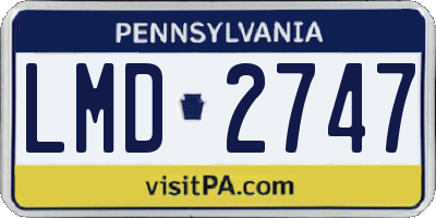 PA license plate LMD2747