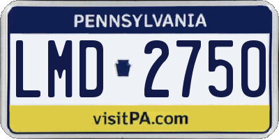 PA license plate LMD2750