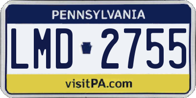 PA license plate LMD2755