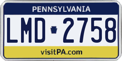 PA license plate LMD2758