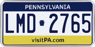 PA license plate LMD2765