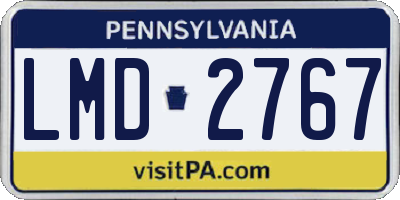 PA license plate LMD2767