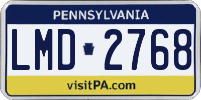 PA license plate LMD2768