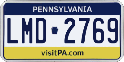 PA license plate LMD2769
