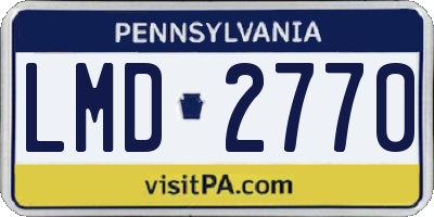 PA license plate LMD2770