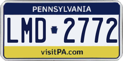 PA license plate LMD2772