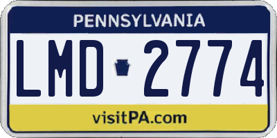 PA license plate LMD2774