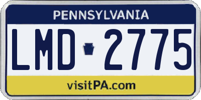 PA license plate LMD2775