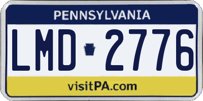 PA license plate LMD2776
