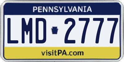 PA license plate LMD2777