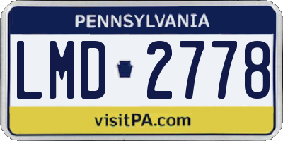 PA license plate LMD2778