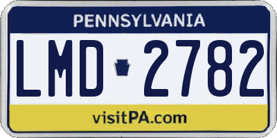 PA license plate LMD2782