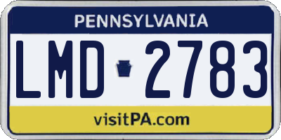 PA license plate LMD2783
