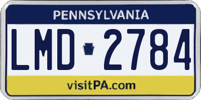 PA license plate LMD2784