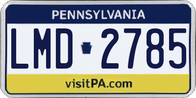 PA license plate LMD2785
