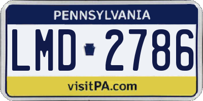 PA license plate LMD2786