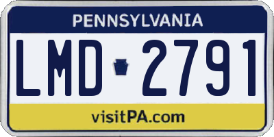 PA license plate LMD2791