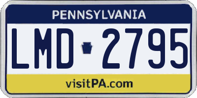 PA license plate LMD2795