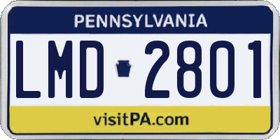 PA license plate LMD2801
