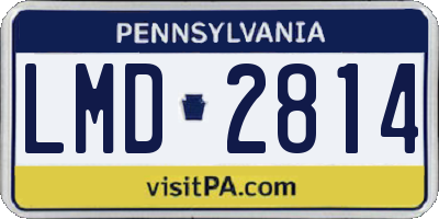 PA license plate LMD2814