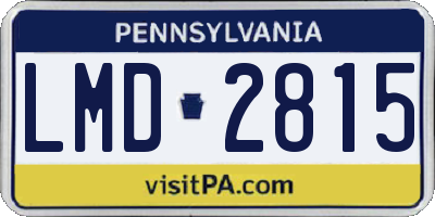 PA license plate LMD2815