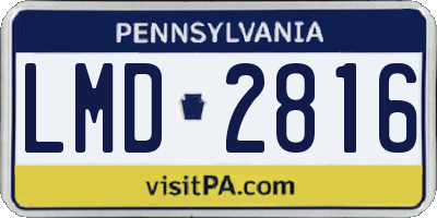 PA license plate LMD2816
