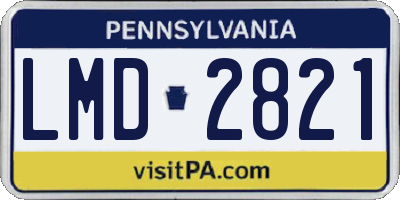 PA license plate LMD2821