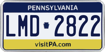 PA license plate LMD2822