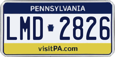 PA license plate LMD2826