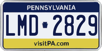 PA license plate LMD2829