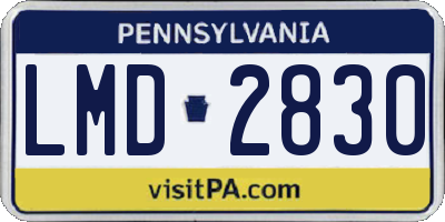 PA license plate LMD2830