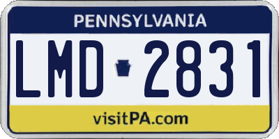 PA license plate LMD2831