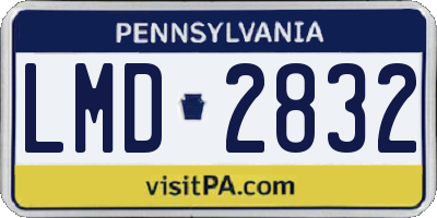 PA license plate LMD2832